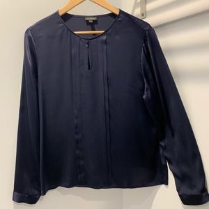Talbots Navy Silk Blouse 16P